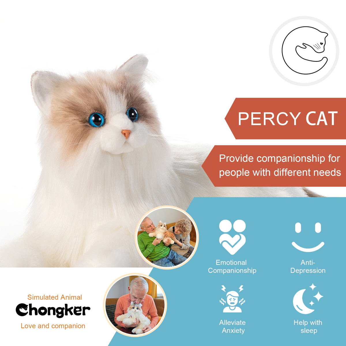 Percy Essential - Interactive Emotional Support Pet Weighted